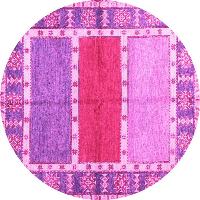 Round Southwestern Pink Country Rug, con1714pnk