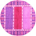 Round Southwestern Pink Country Rug, con1714pnk