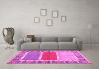 Machine Washable Southwestern Pink Country Rug, wshcon1714pnk