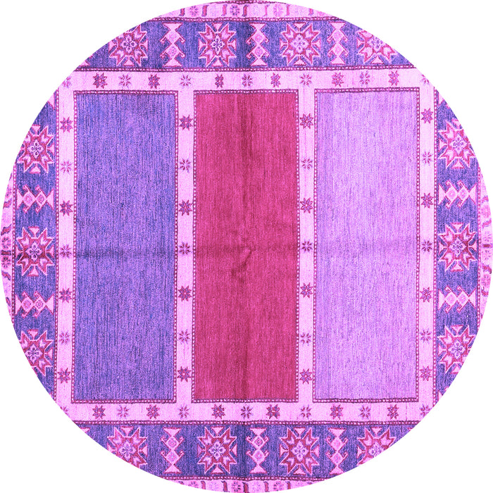 Round Southwestern Purple Country Rug, con1714pur