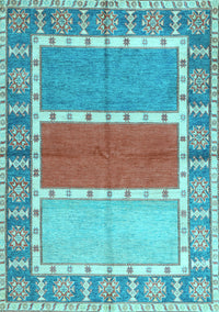 Southwestern Light Blue Country Rug, con1714lblu