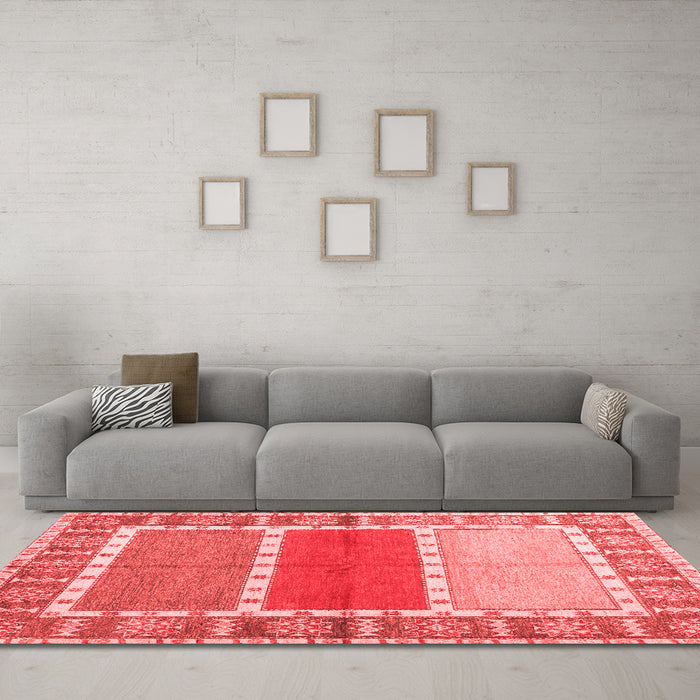 Country Red Washable Rugs