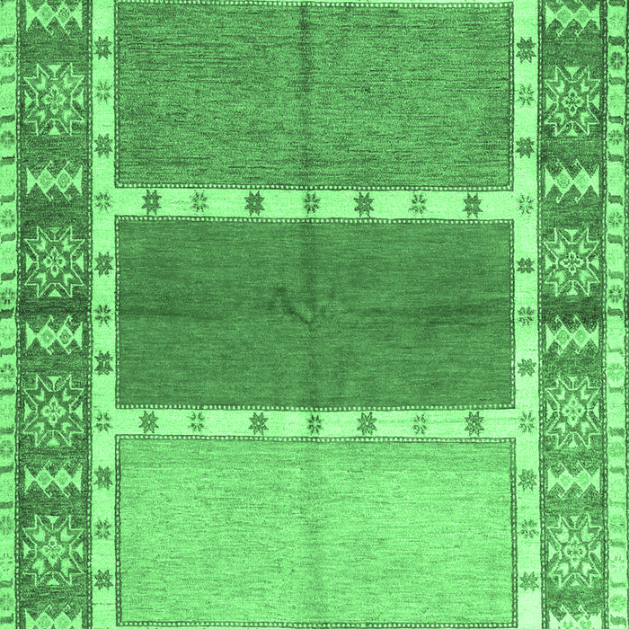 Machine Washable Southwestern Emerald Green Country Area Rugs, wshcon1714emgrn