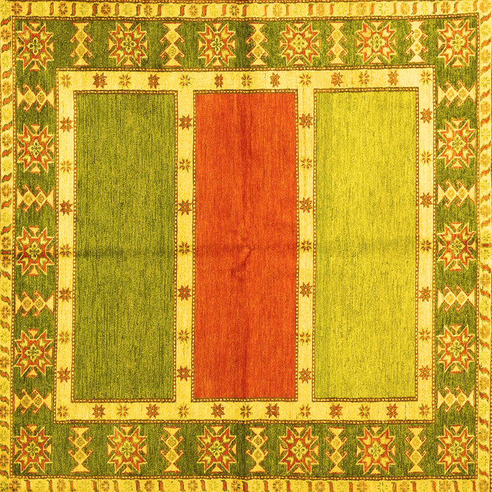 Square Southwestern Yellow Country Rug, con1714yw