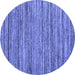 Round Abstract Blue Contemporary Rug, con1715blu