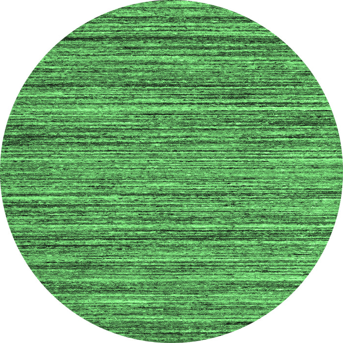 Round Abstract Emerald Green Contemporary Rug, con1715emgrn