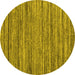 Round Abstract Yellow Contemporary Rug, con1715yw