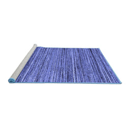Sideview of Machine Washable Abstract Blue Contemporary Rug, wshcon1715blu