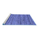 Sideview of Machine Washable Abstract Blue Contemporary Rug, wshcon1715blu