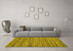 Machine Washable Abstract Yellow Contemporary Rug in a Living Room, wshcon1715yw