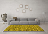 Machine Washable Abstract Yellow Contemporary Rug, wshcon1715yw