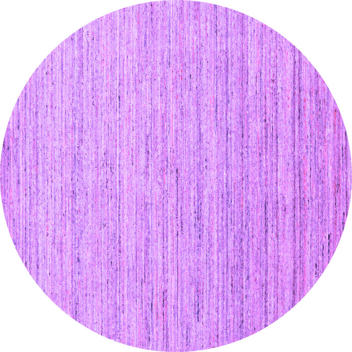 Round Abstract Purple Contemporary Rug, con1716pur