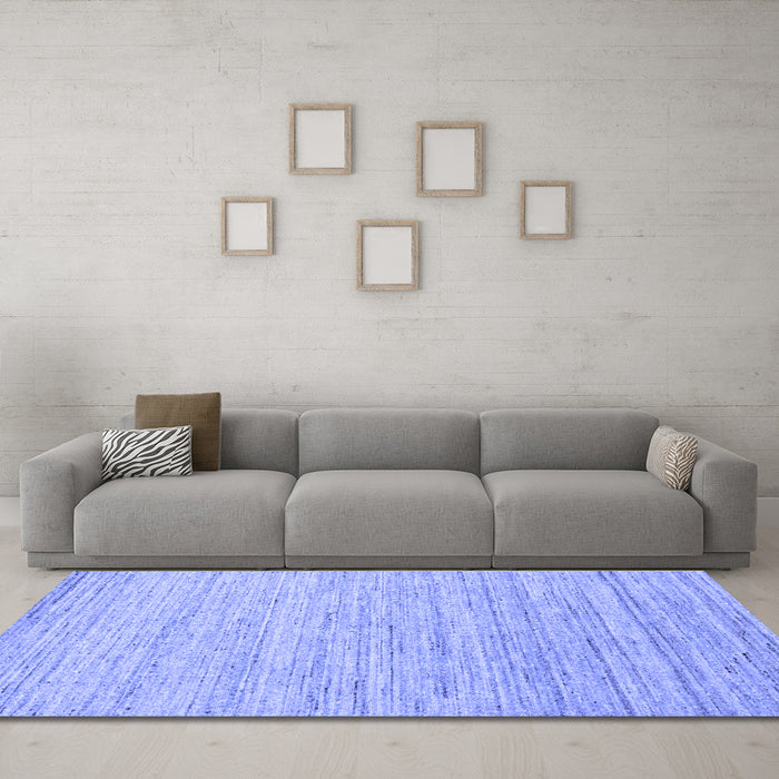 Machine Washable Abstract Blue Contemporary Rug in a Living Room, wshcon1716blu