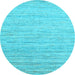 Round Abstract Light Blue Contemporary Rug, con1716lblu