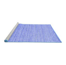 Sideview of Machine Washable Abstract Blue Contemporary Rug, wshcon1716blu