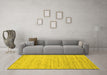 Machine Washable Abstract Yellow Contemporary Rug in a Living Room, wshcon1716yw