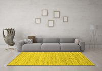 Machine Washable Abstract Yellow Contemporary Rug, wshcon1716yw