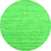 Square Abstract Green Contemporary Rug, con1716grn