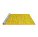 Sideview of Machine Washable Abstract Yellow Contemporary Rug, wshcon1716yw