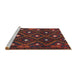 Serging Thickness of Machine Washable Contemporary Saffron Red Rug, wshcon1717