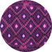 Round Oriental Purple Traditional Rug, con1717pur