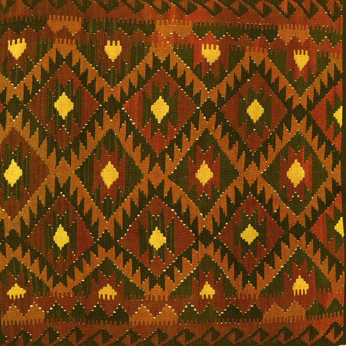 Square Machine Washable Oriental Yellow Traditional Rug, wshcon1717yw