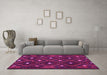 Machine Washable Oriental Pink Traditional Rug in a Living Room, wshcon1717pnk