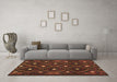 Machine Washable Oriental Brown Traditional Rug in a Living Room,, wshcon1717brn