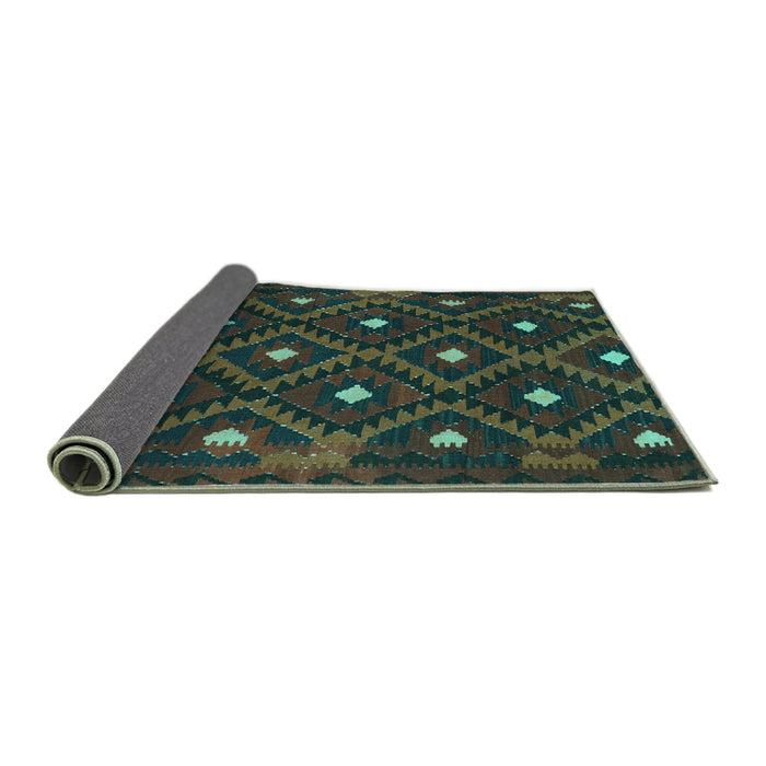Sideview of Oriental Turquoise Traditional Rug, con1717turq