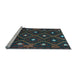 Sideview of Machine Washable Oriental Light Blue Traditional Rug, wshcon1717lblu