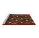 Sideview of Machine Washable Oriental Brown Traditional Rug, wshcon1717brn