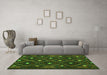 Machine Washable Oriental Green Traditional Area Rugs in a Living Room,, wshcon1717grn