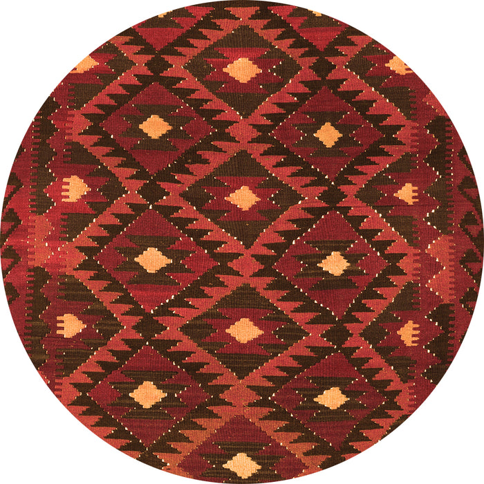 Square Oriental Orange Traditional Rug, con1717org