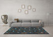 Machine Washable Oriental Light Blue Traditional Rug in a Living Room, wshcon1717lblu