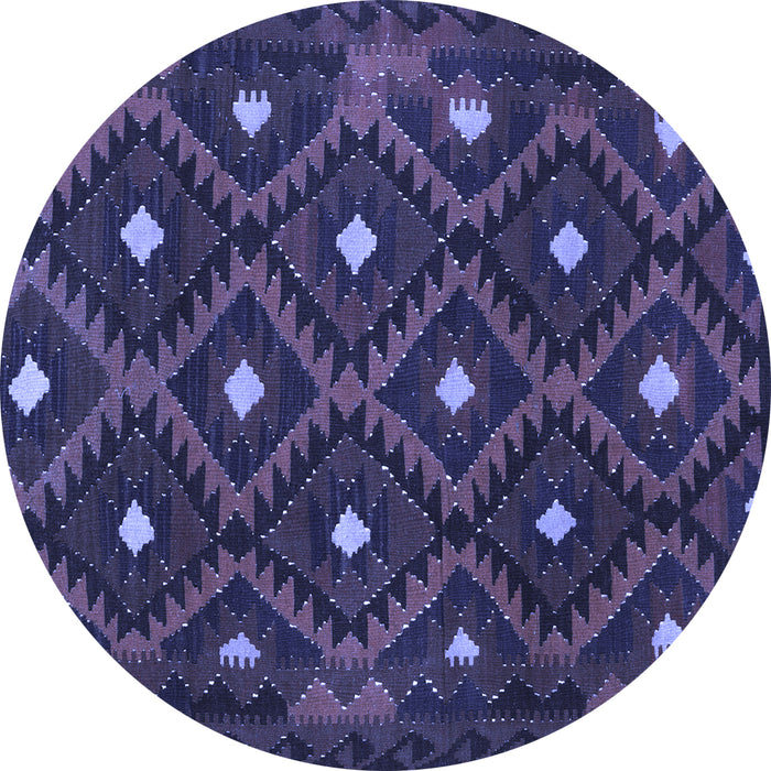 Round Oriental Blue Traditional Rug, con1717blu