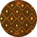 Round Oriental Yellow Traditional Rug, con1717yw