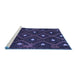 Sideview of Machine Washable Oriental Blue Traditional Rug, wshcon1717blu