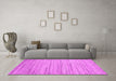 Machine Washable Abstract Pink Contemporary Rug in a Living Room, wshcon1718pnk