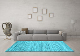 Machine Washable Abstract Light Blue Contemporary Rug in a Living Room, wshcon1718lblu