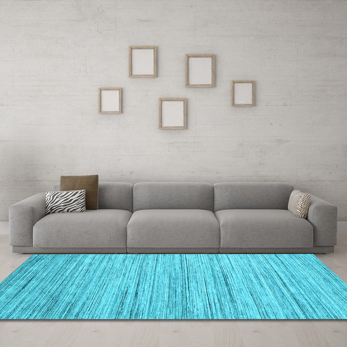 Machine Washable Abstract Light Blue Contemporary Rug in a Living Room, wshcon1718lblu