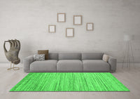 Machine Washable Abstract Green Contemporary Rug, wshcon1718grn