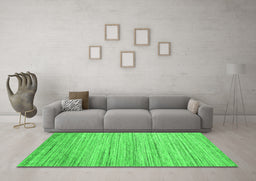 Machine Washable Abstract Green Contemporary Area Rugs in a Living Room,, wshcon1718grn