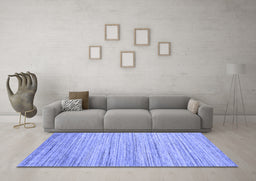 Machine Washable Abstract Blue Contemporary Rug in a Living Room, wshcon1718blu