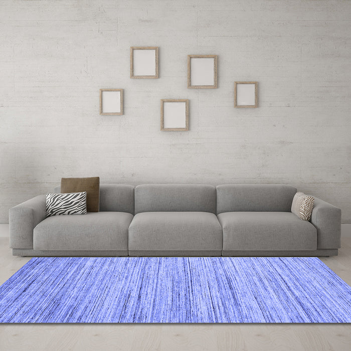 Machine Washable Abstract Blue Contemporary Rug in a Living Room, wshcon1718blu