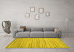 Machine Washable Abstract Yellow Contemporary Rug in a Living Room, wshcon1718yw