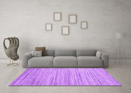 Machine Washable Abstract Purple Contemporary Area Rugs in a Living Room, wshcon1718pur