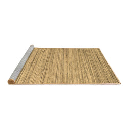 Sideview of Machine Washable Abstract Brown Contemporary Rug, wshcon1718brn