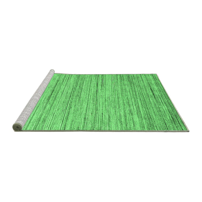 Sideview of Machine Washable Abstract Emerald Green Contemporary Area Rugs, wshcon1718emgrn