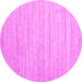 Round Abstract Pink Contemporary Rug, con1719pnk