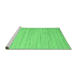 Sideview of Machine Washable Abstract Emerald Green Contemporary Area Rugs, wshcon1719emgrn